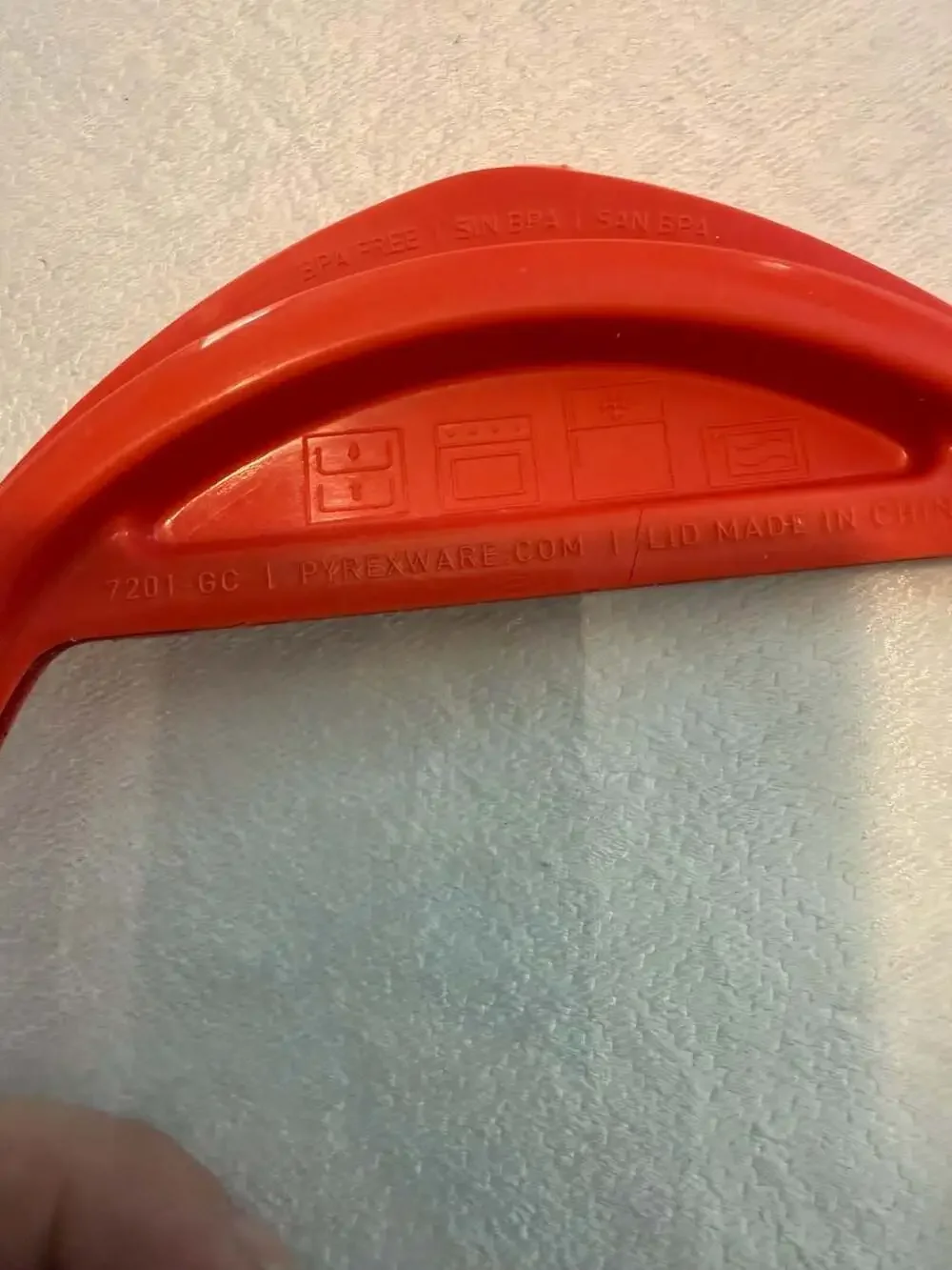 Pyrex Clear Glass Storage Bowl with Red Silicone Lid